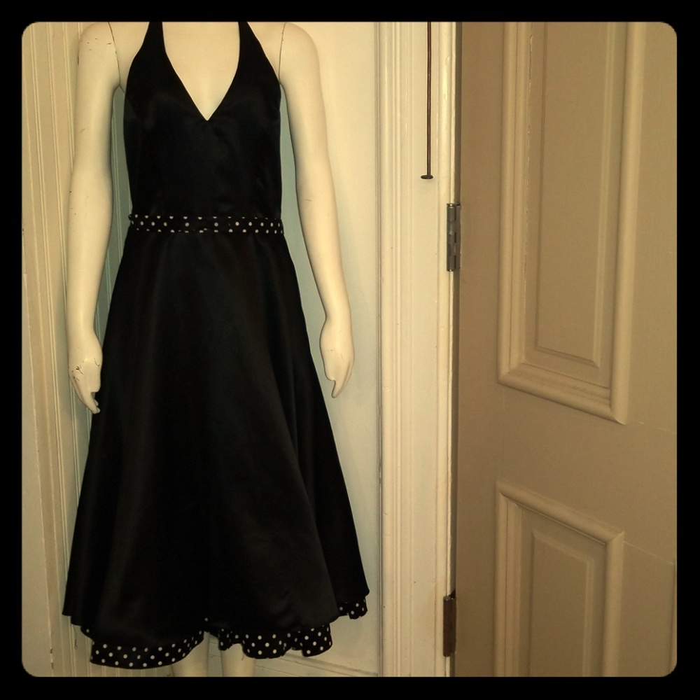 Black halter pin up dress